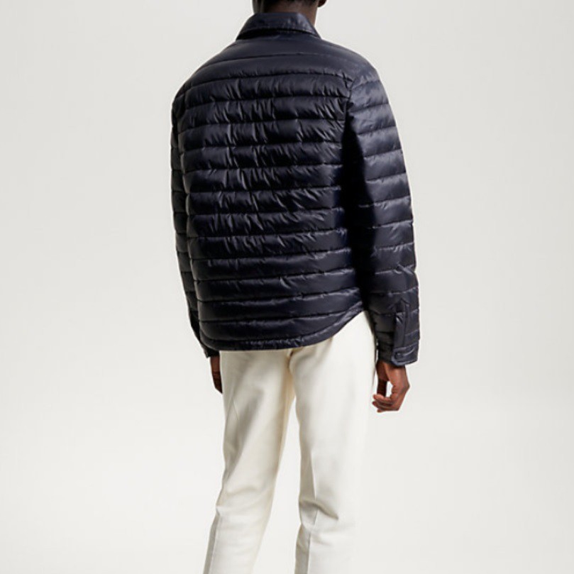 TOMMY HILFIGER Pūkinė striukė vyrams, Mėlyna, Packable recycled shirt jacket 3