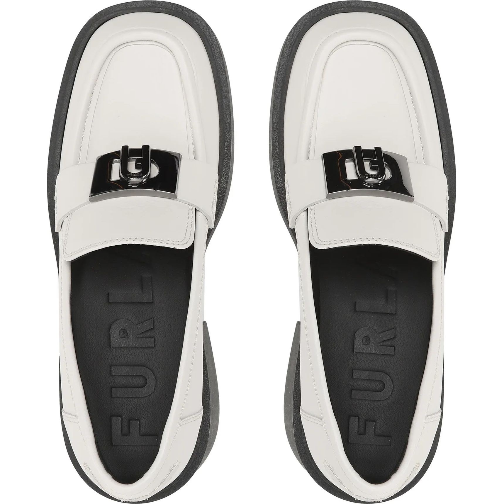 FURLA Loaferiai moterims, Balta, Furla college loafer 4