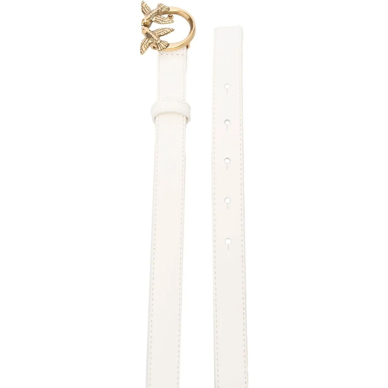 PINKO Diržas moterims, Balta, Love bird leather belt 2
