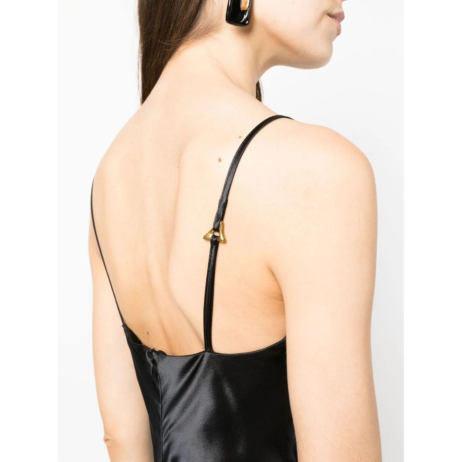 AERON Vakarinės suknelė moterims, Juoda, Satin evening dress 4