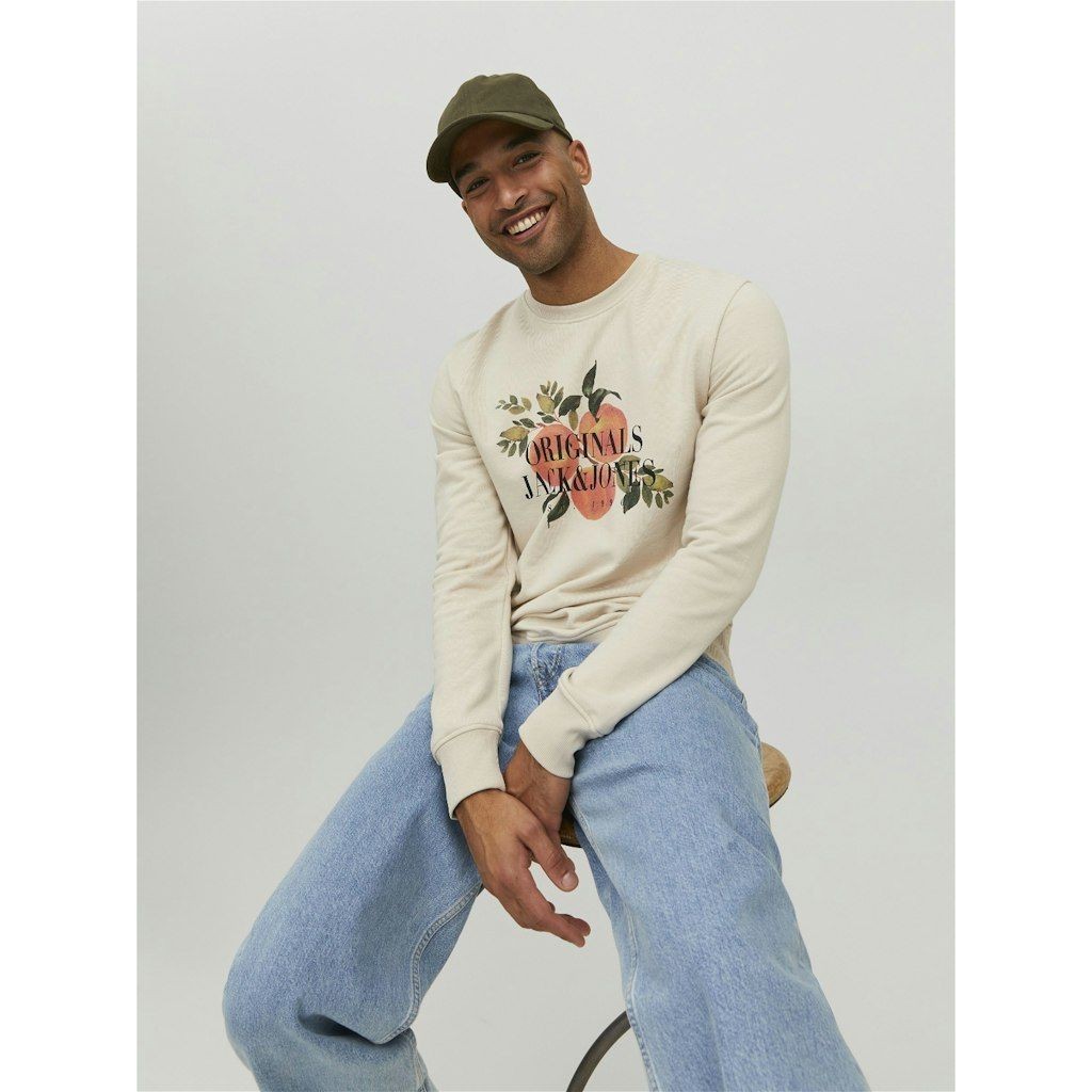 JACK & JONES Sportinis nertinis vyrams, Smėlio, JORFLORES SWEAT 7