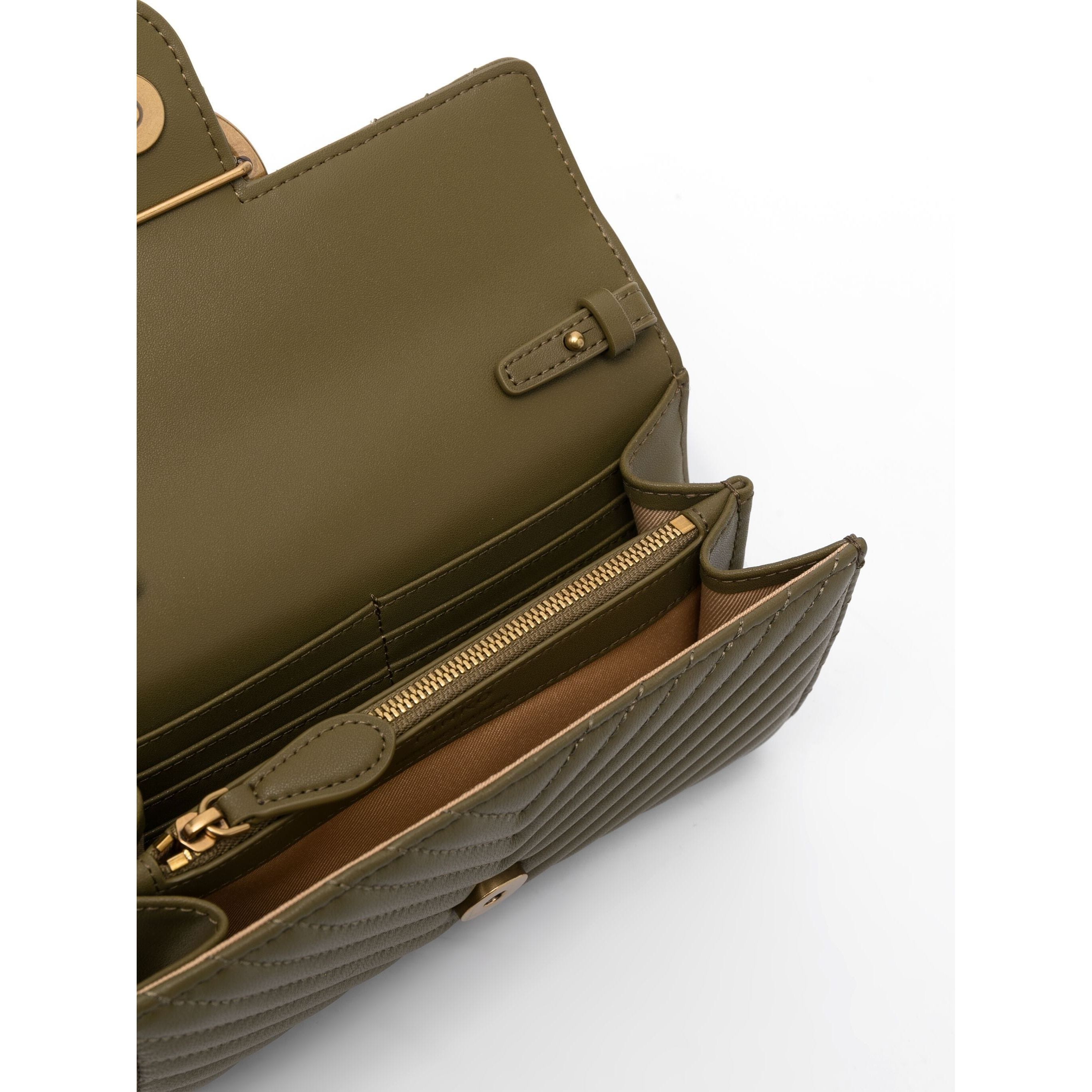 PINKO Piniginė moterims, Žalia, Love mini icon wallet c 4