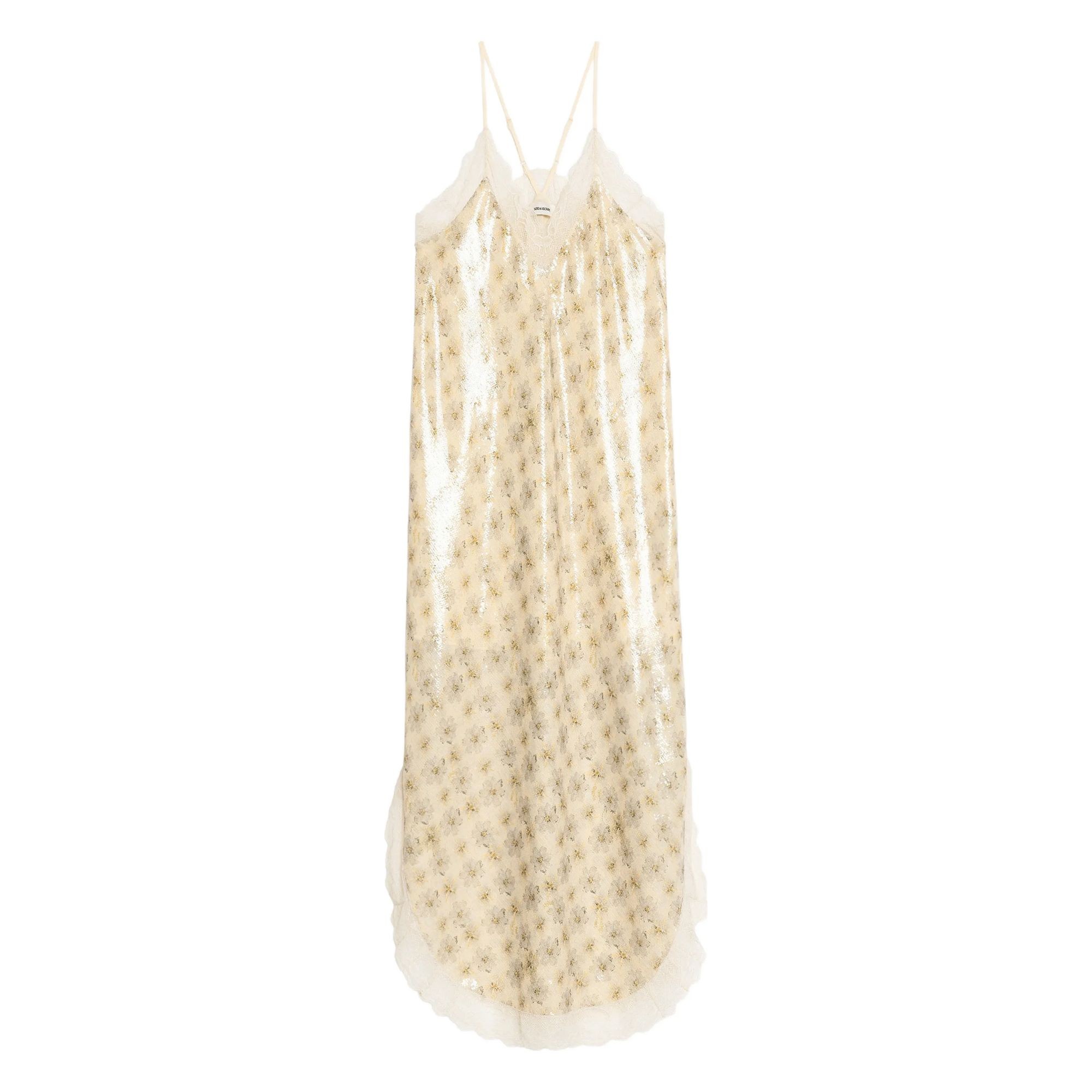 ZADIG&VOLTAIRE Maxi suknelė moterims, Geltona, Ristyl sequins mirror flowers
