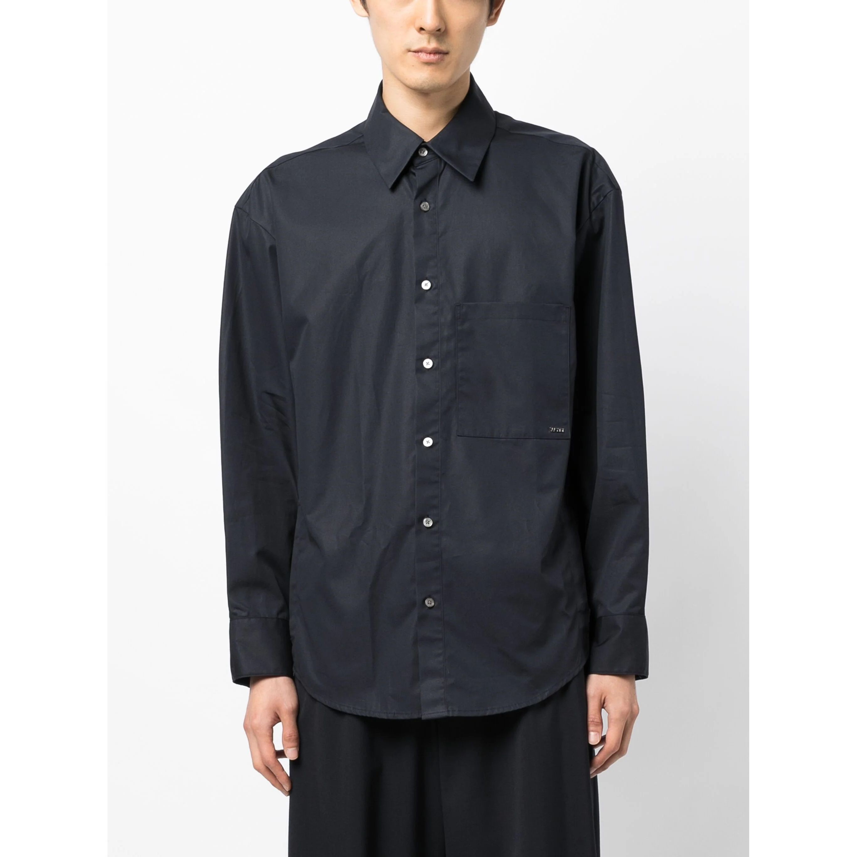 WOOYOUNGMI Marškiniai ilgomis rankovėmis vyrams, Mėlyna, Mens shirt 2