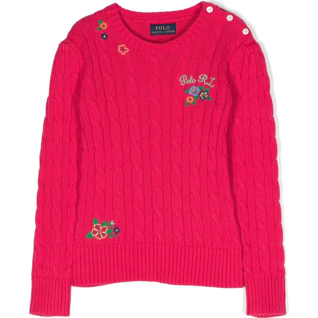 RALPH LAUREN KIDS Megztinis mergaitėms, Rožinė, Classic sweater 1
