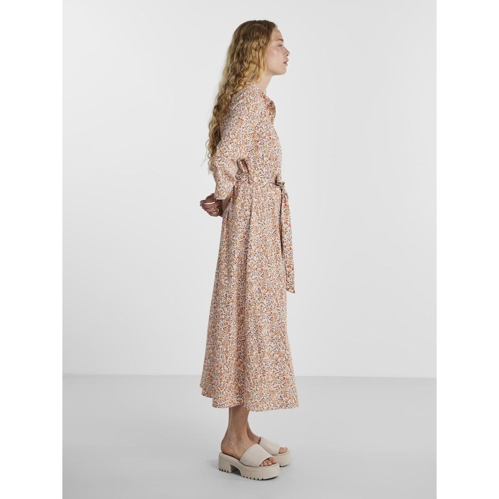 PIECES Midi suknelė moterims, Raudona, PCAURA 3/4 ANKLE DRES 3