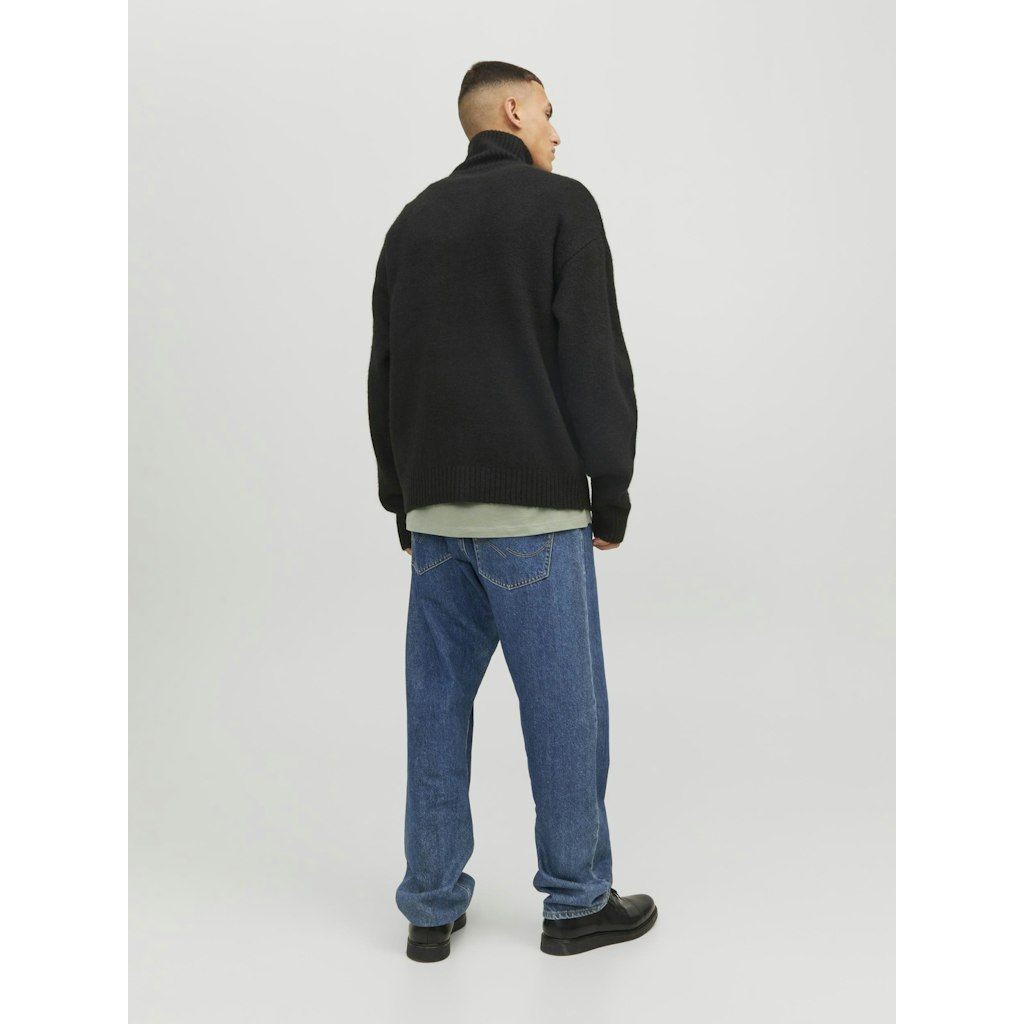 JACK & JONES Megztinis vyrams, Juoda, JOROLLIE KNIT HALF ZIP 3