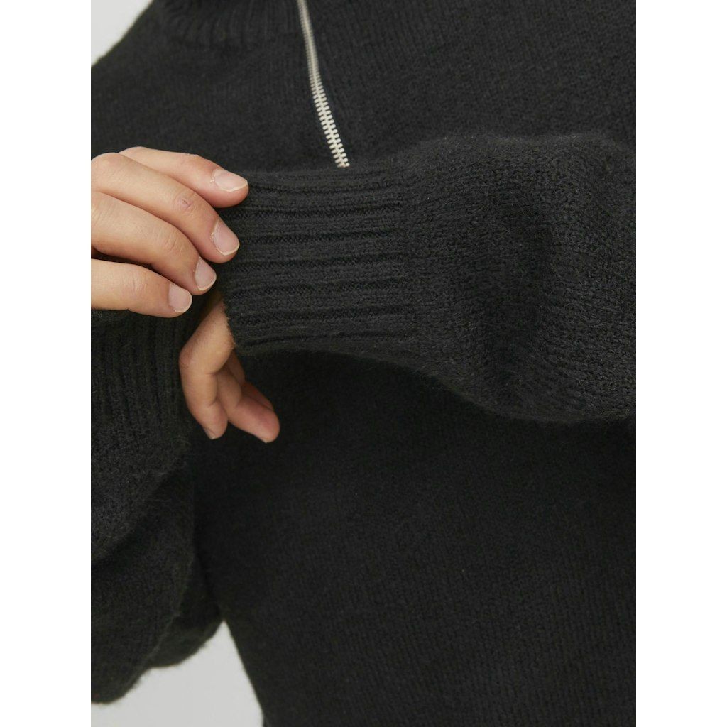 JACK & JONES Megztinis vyrams, Juoda, JOROLLIE KNIT HALF ZIP 4