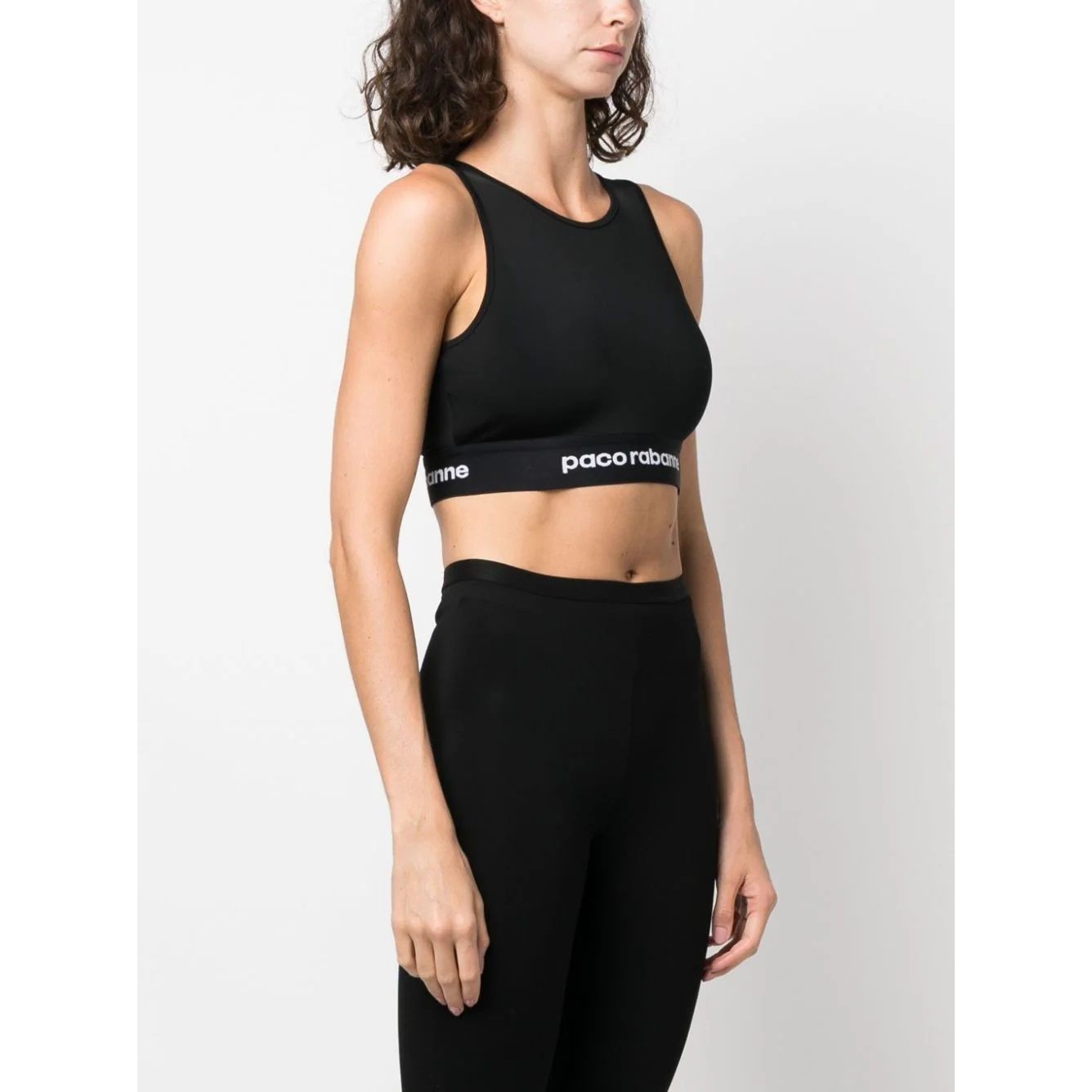 PACO RABANNE Trumpinti marškinėliai moterims, Juoda, Crop top 3