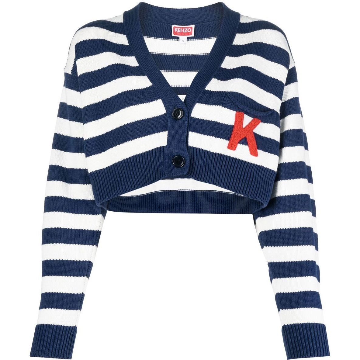 KENZO Kardiganas moterims, Mėlyna, Nautical stripes cardigan