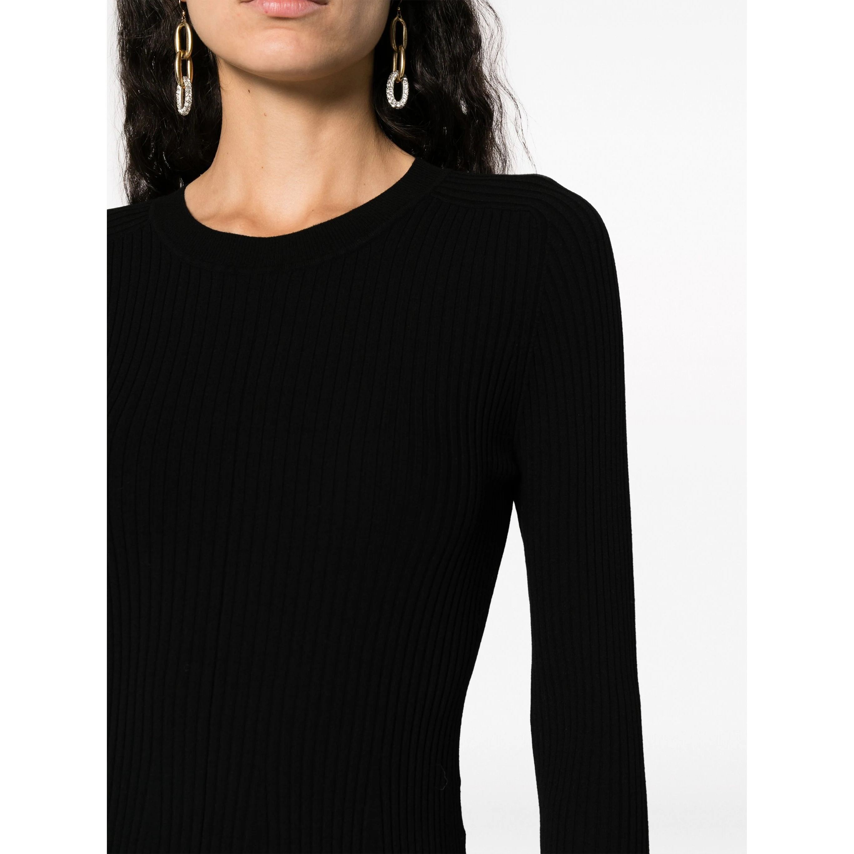 PAROSH Megzta suknelė moterims, Juoda, Reise dress 4