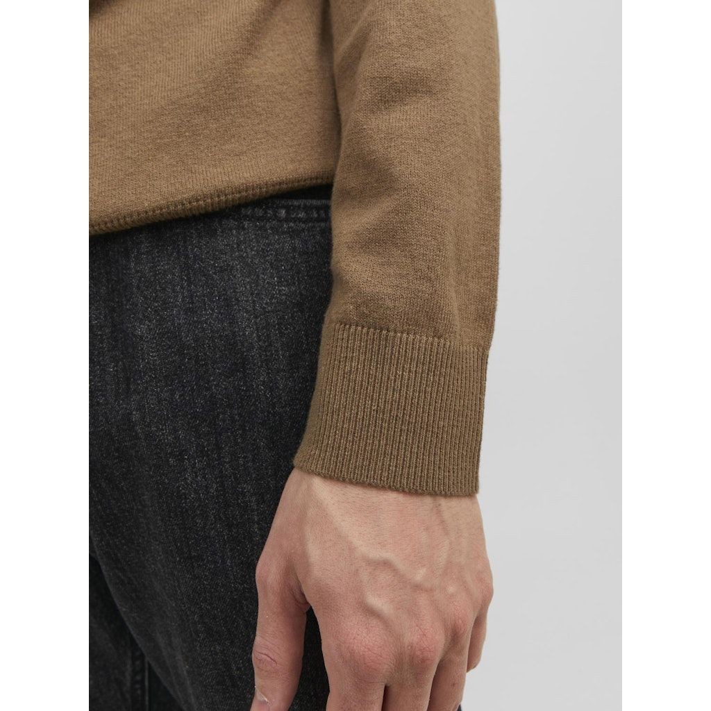 JACK & JONES Džemperis vyrams, Ruda, JJEEMIL KNIT HALF ZI 5