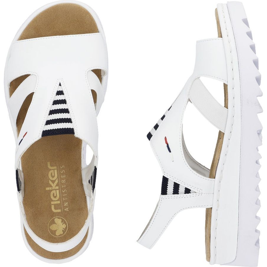 RIEKER Basutės moterims, Balta, SANDALS 8