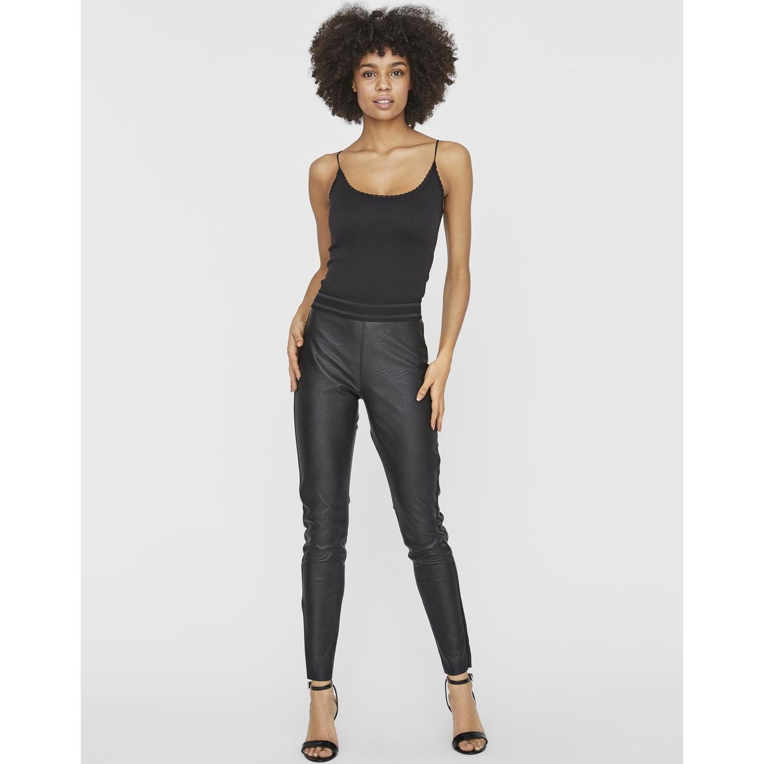 VERO MODA Kelnės moterims, Juoda, VMSTORM NW PU LE 6